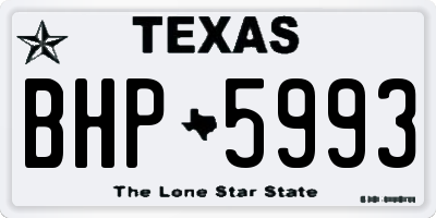 TX license plate BHP5993