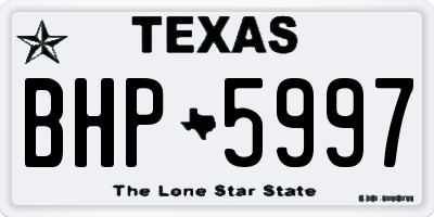 TX license plate BHP5997