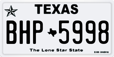 TX license plate BHP5998