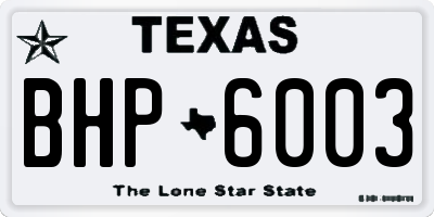TX license plate BHP6003