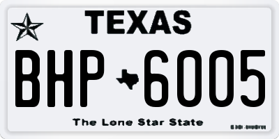 TX license plate BHP6005