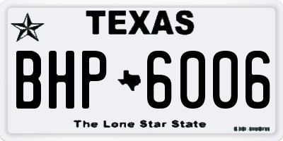 TX license plate BHP6006