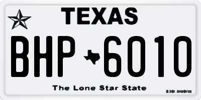 TX license plate BHP6010