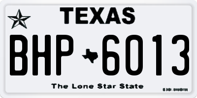 TX license plate BHP6013