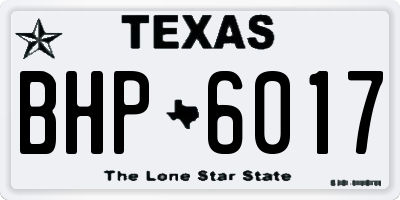 TX license plate BHP6017