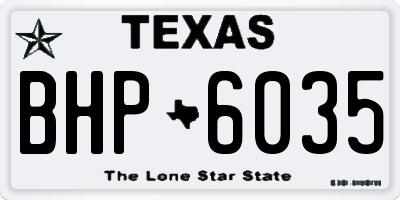 TX license plate BHP6035