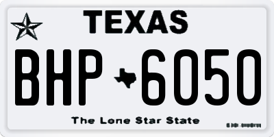 TX license plate BHP6050