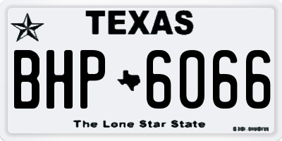 TX license plate BHP6066
