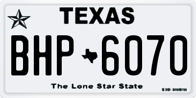 TX license plate BHP6070