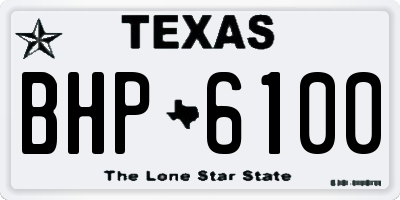 TX license plate BHP6100