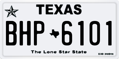 TX license plate BHP6101