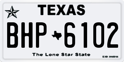 TX license plate BHP6102