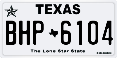 TX license plate BHP6104
