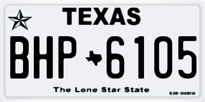 TX license plate BHP6105