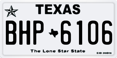 TX license plate BHP6106