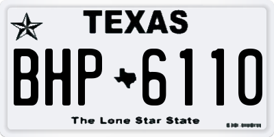 TX license plate BHP6110