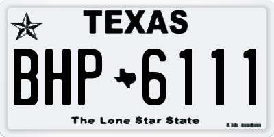 TX license plate BHP6111