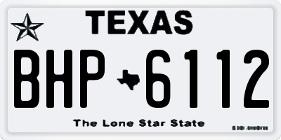 TX license plate BHP6112