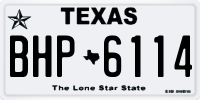 TX license plate BHP6114