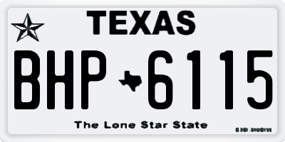TX license plate BHP6115