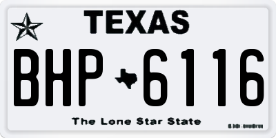 TX license plate BHP6116