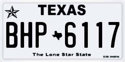 TX license plate BHP6117