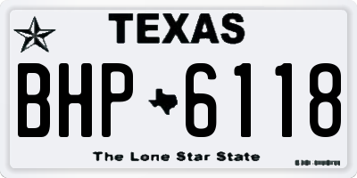 TX license plate BHP6118
