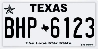 TX license plate BHP6123