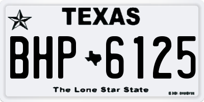 TX license plate BHP6125