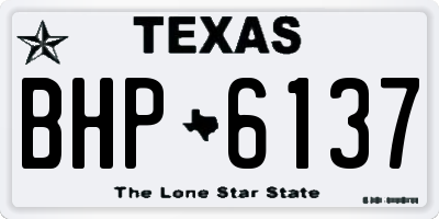 TX license plate BHP6137