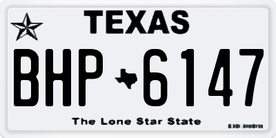 TX license plate BHP6147