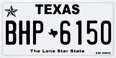 TX license plate BHP6150