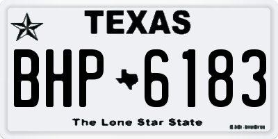 TX license plate BHP6183