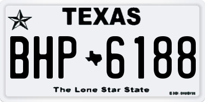 TX license plate BHP6188