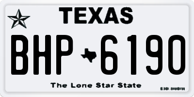 TX license plate BHP6190