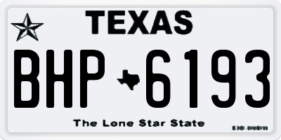 TX license plate BHP6193
