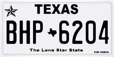 TX license plate BHP6204