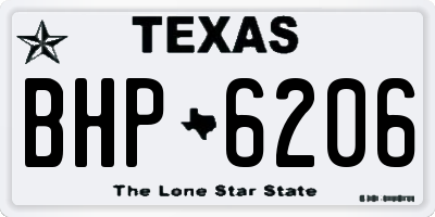 TX license plate BHP6206