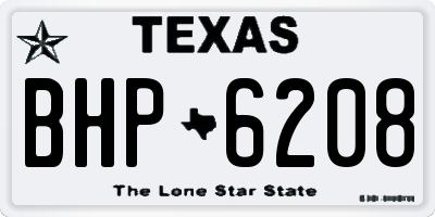 TX license plate BHP6208
