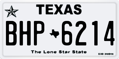 TX license plate BHP6214