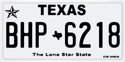 TX license plate BHP6218