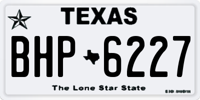 TX license plate BHP6227