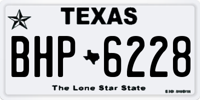 TX license plate BHP6228