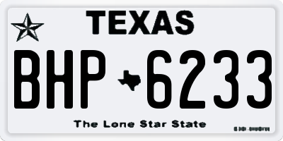 TX license plate BHP6233