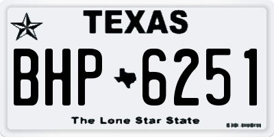 TX license plate BHP6251