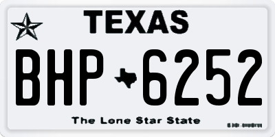 TX license plate BHP6252