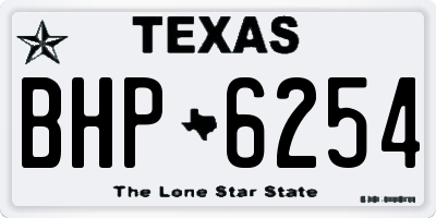 TX license plate BHP6254