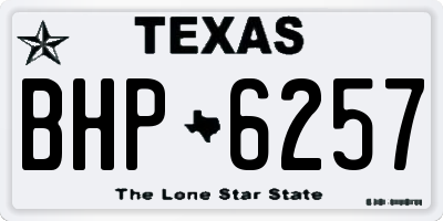 TX license plate BHP6257