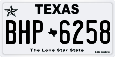 TX license plate BHP6258