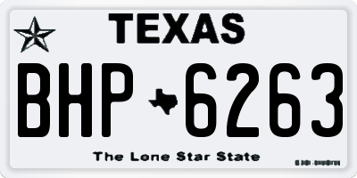 TX license plate BHP6263